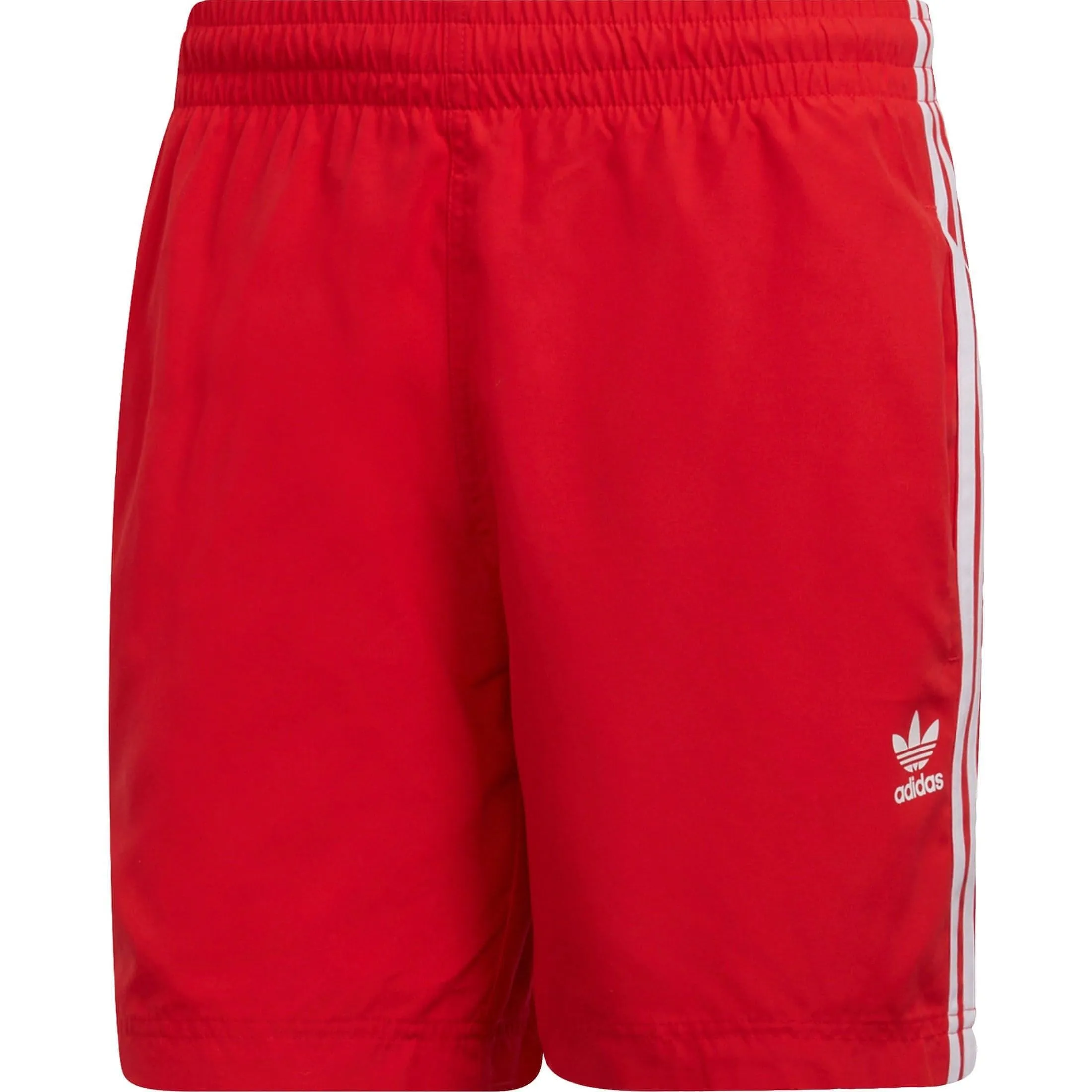 adidas Adicolour Classic 3 Stipes Mens Swim Shorts - Red