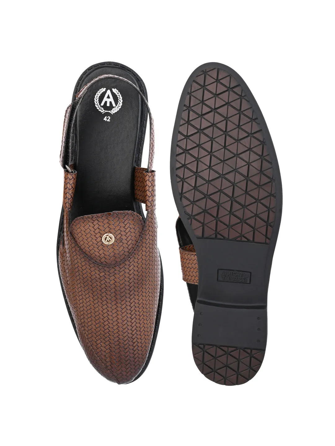 Alberto Torresi Textured Peshawari Sandal With Padded Insole