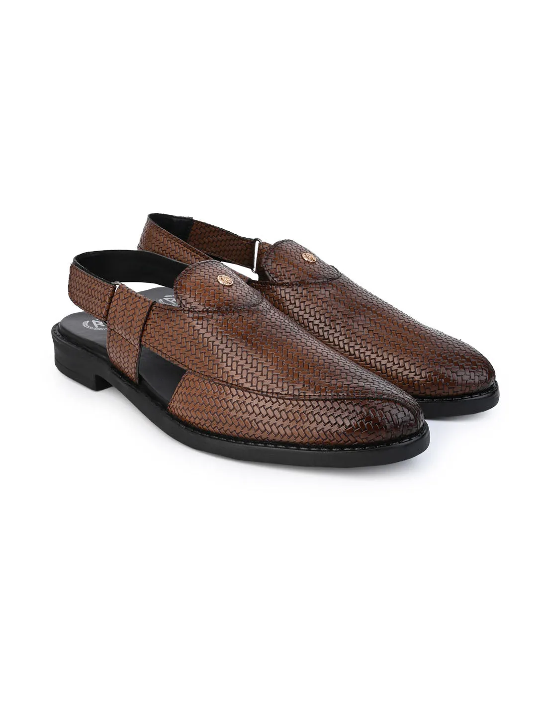 Alberto Torresi Textured Peshawari Sandal With Padded Insole