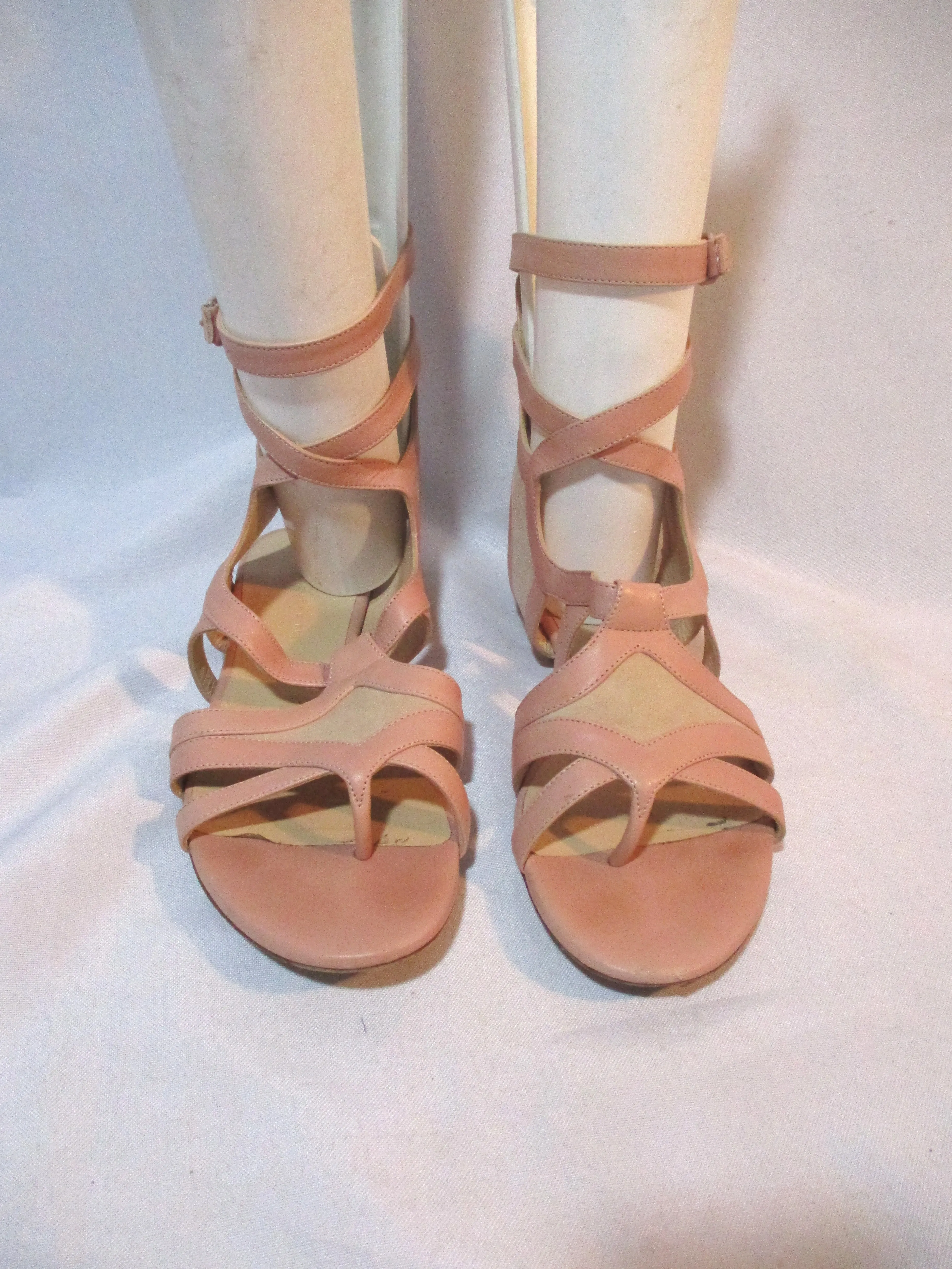 BALENCIAGA LEATHER GLADIATOR ARENA Sandal Shoe PINK BLUSH 36.5