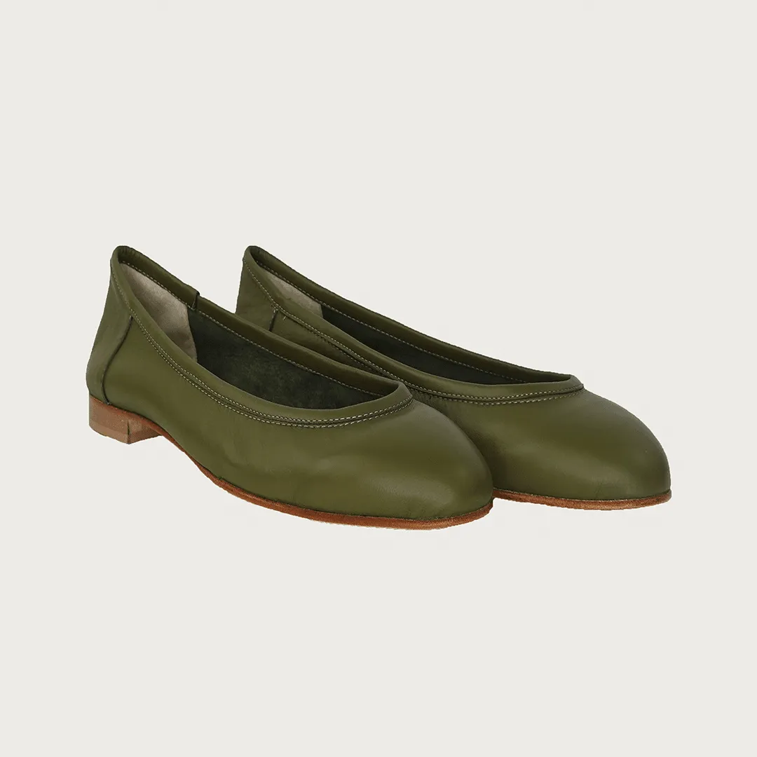 BAMBOLINA MILITARY GREEN LEATHER