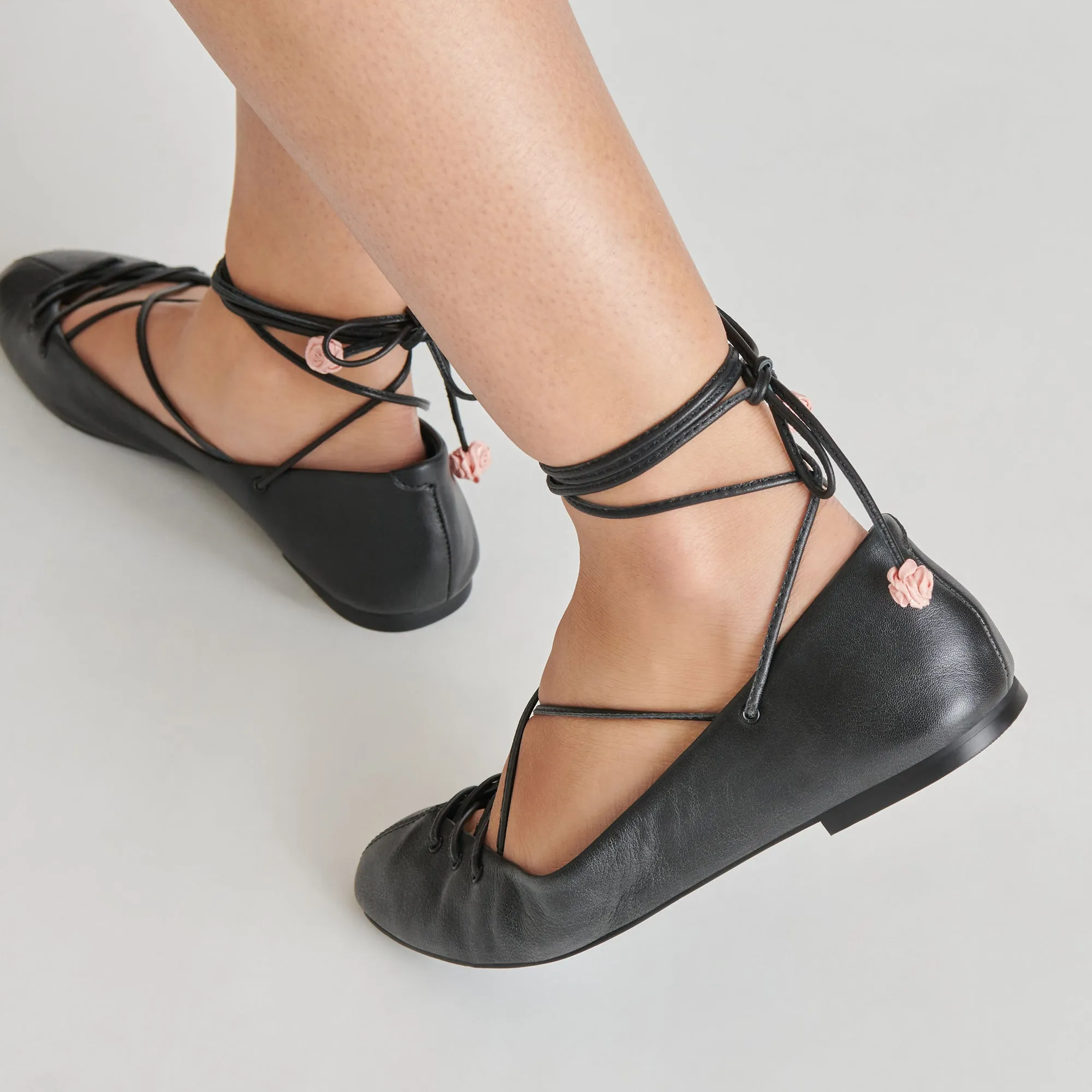 BEATE BALLET FLATS BLACK LEATHER