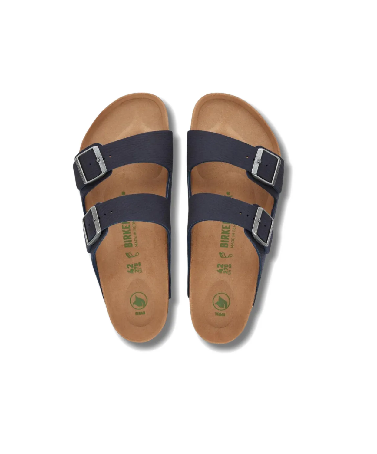 Birkenstock Arizona BirkiBuc Desert Dust Indigo Blue Vegan Sandals