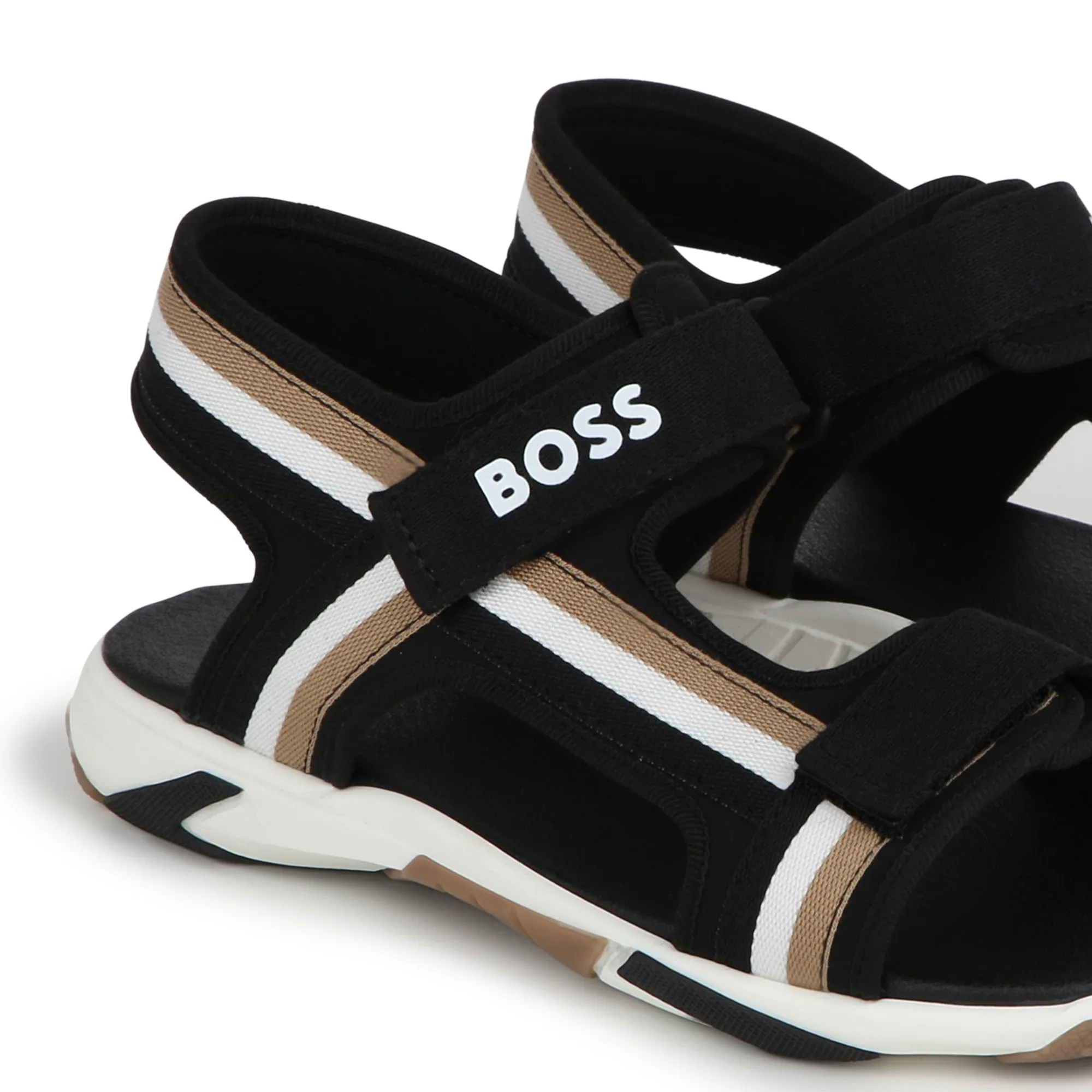 Black Logo Sandals