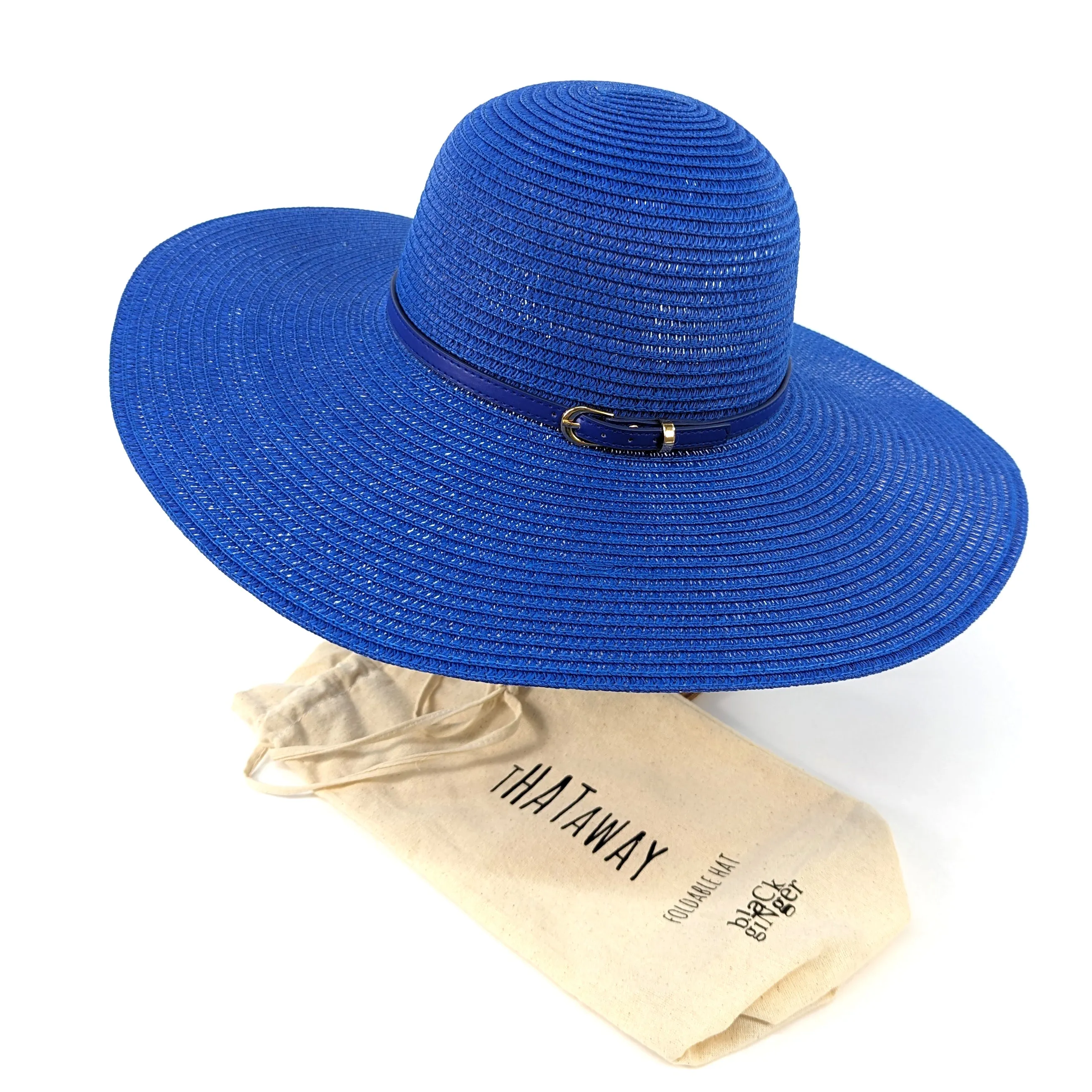 Bright and Bold Wide Brim Foldable Hat - Azure Blue