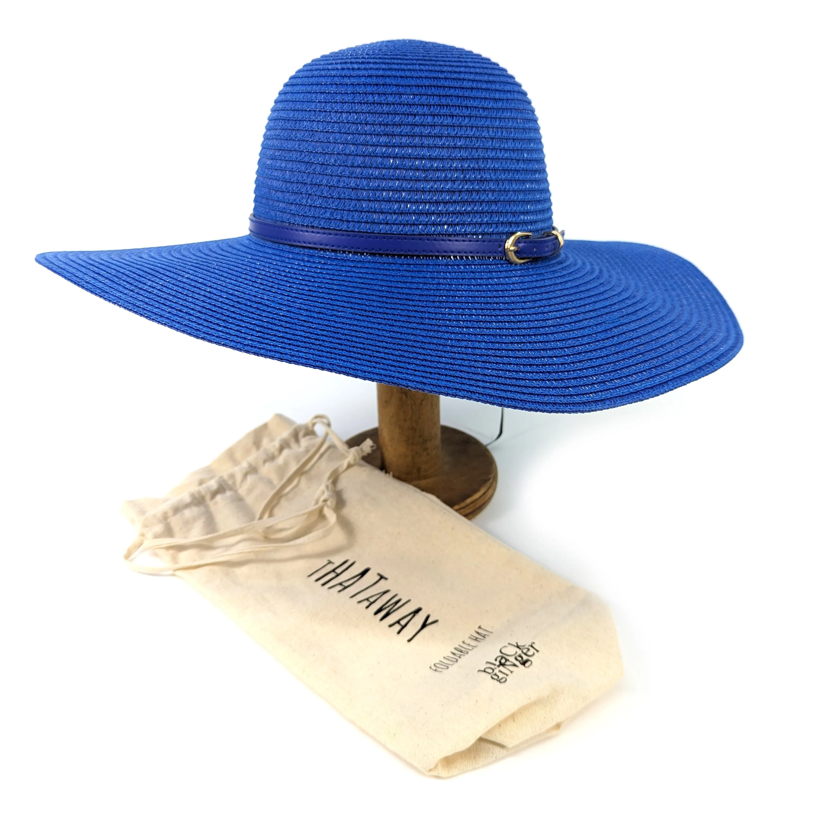 Bright and Bold Wide Brim Foldable Hat - Azure Blue