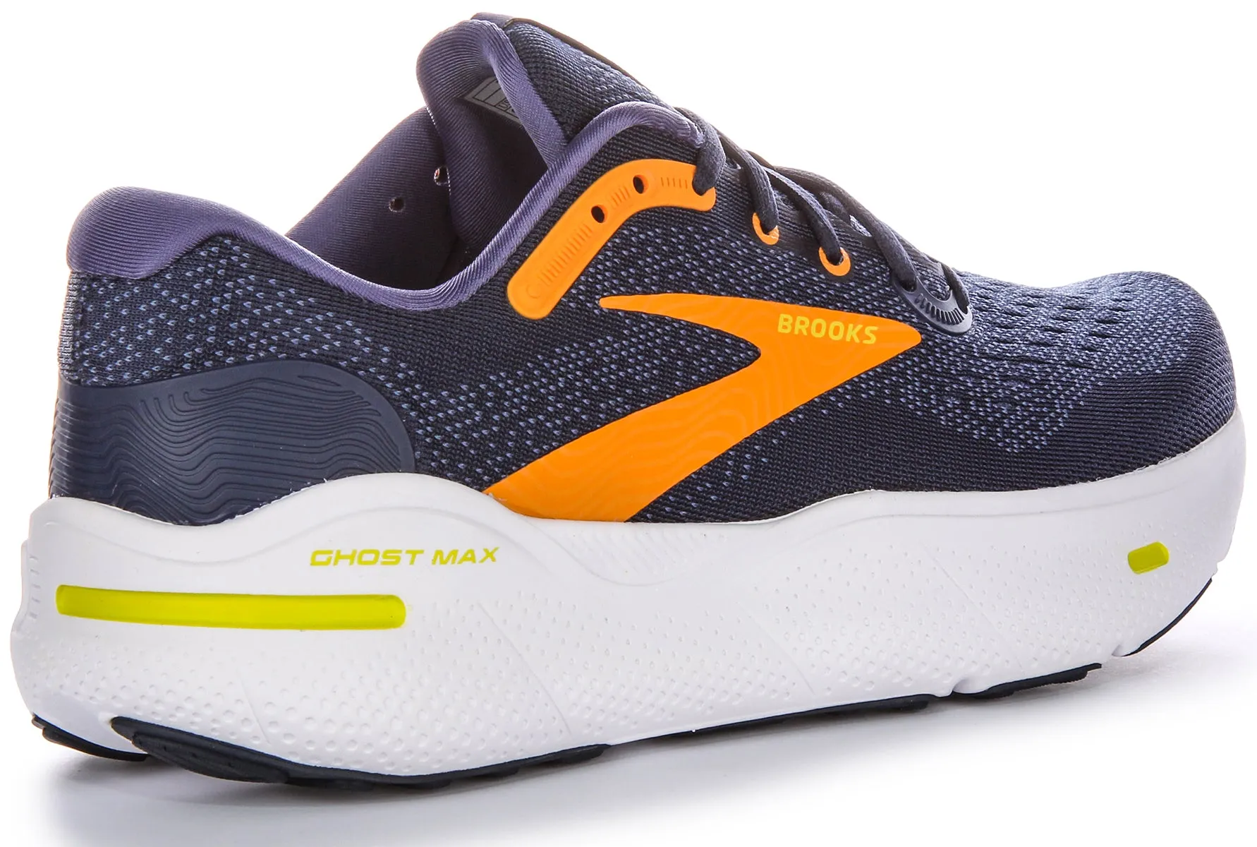 Brooks Ghost Max Trainers In Navy Yellw For Men | Medium Fit