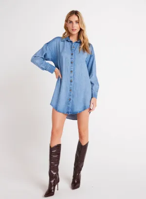 Button Front Shirt Dress- Vintage Horizon Wash