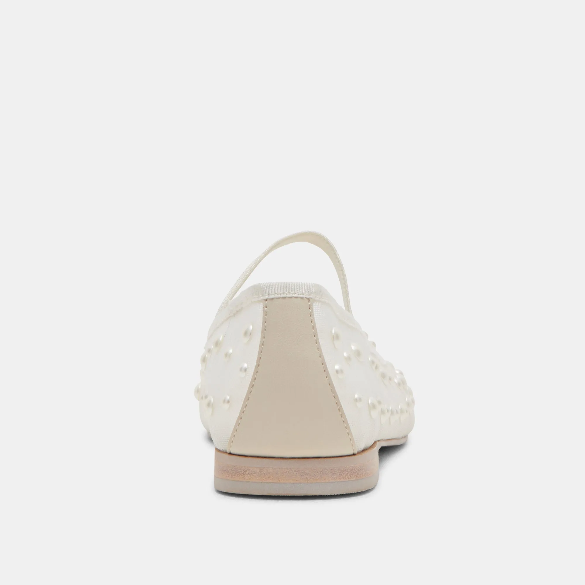 CADEL PEARL BALLET FLATS IVORY MESH