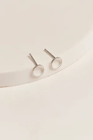 Circle Stud Earrings Silver