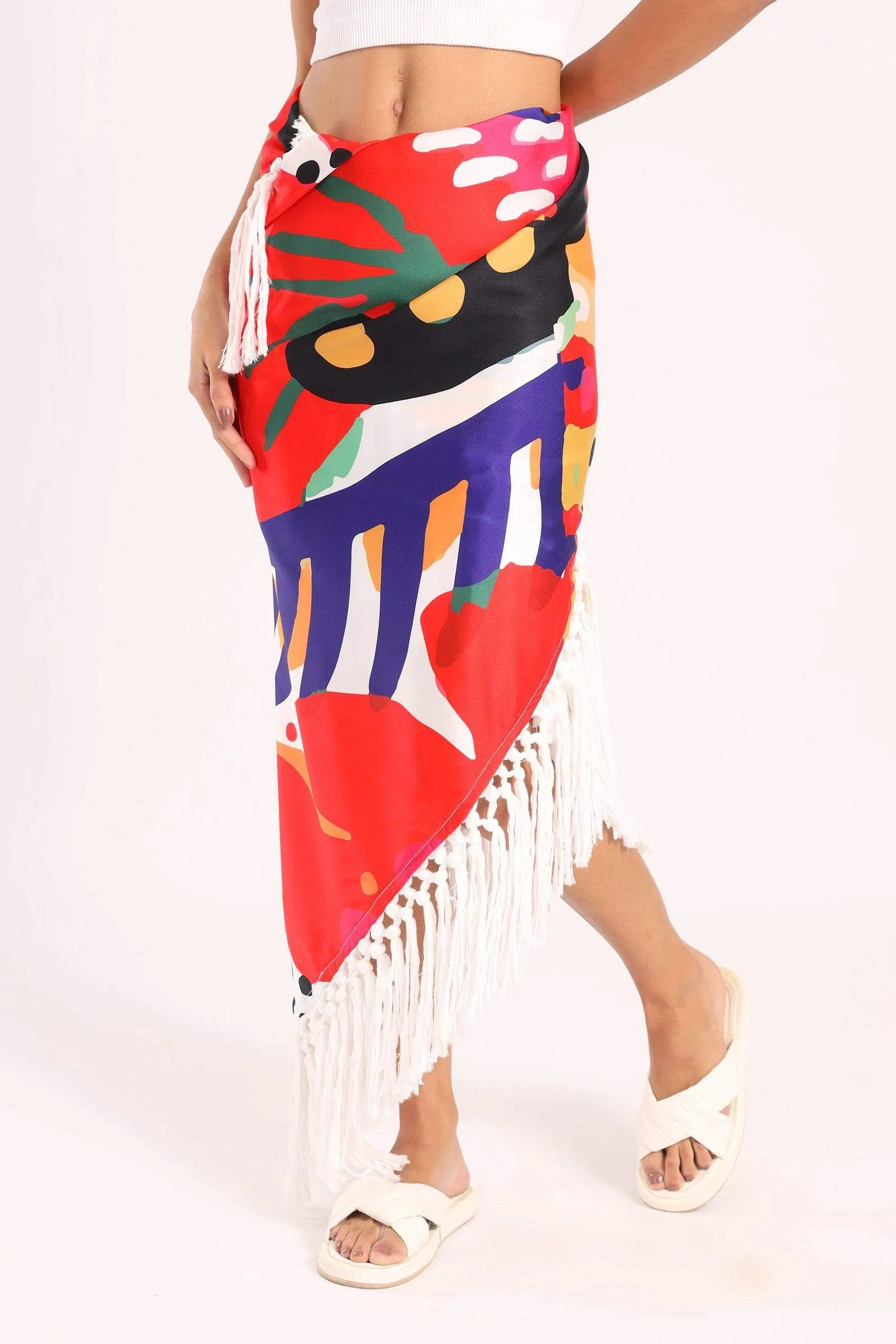 Cover Up Skirt with Fringes