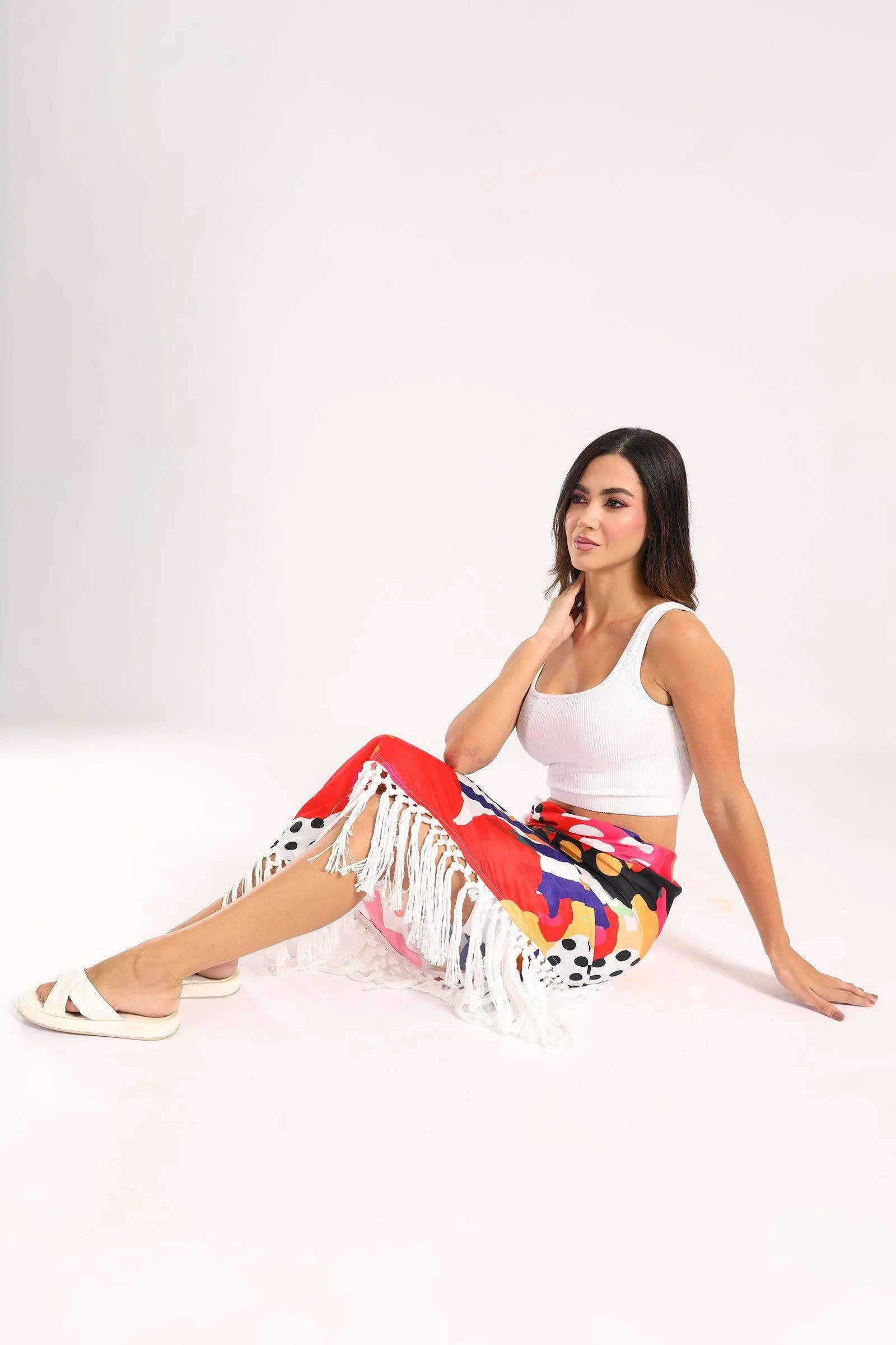 Cover Up Skirt with Fringes