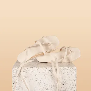 Doria - Ivory Nappa Sandals