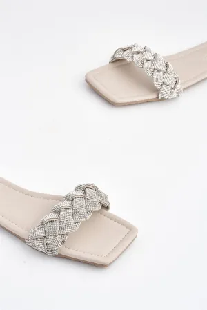 Eleah Diamante Flat in Nude