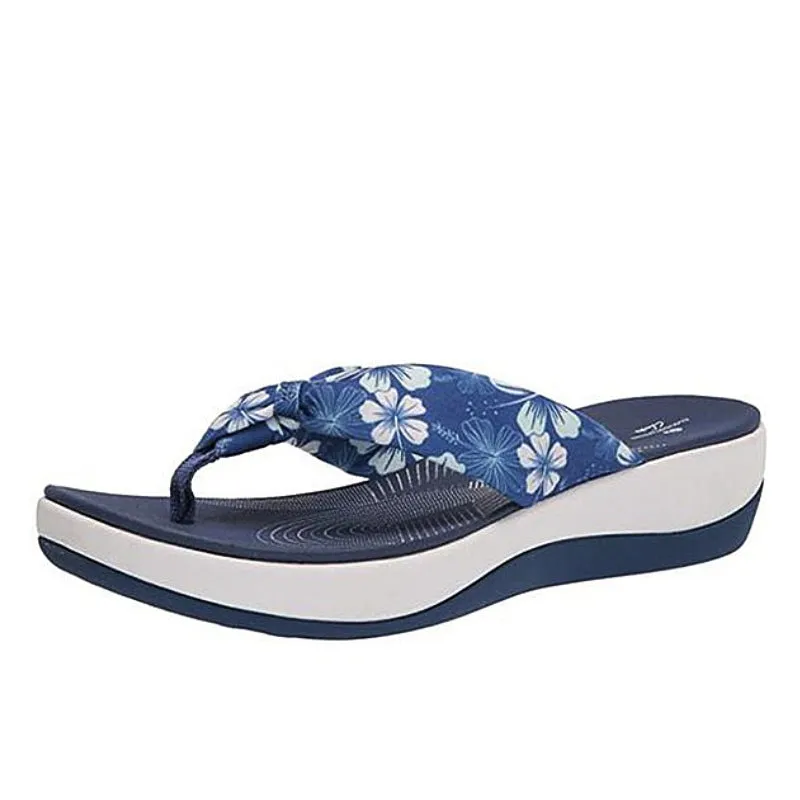 GroovyWish Women Best Flip-Flops Floral Memory Foam Beach Sandals