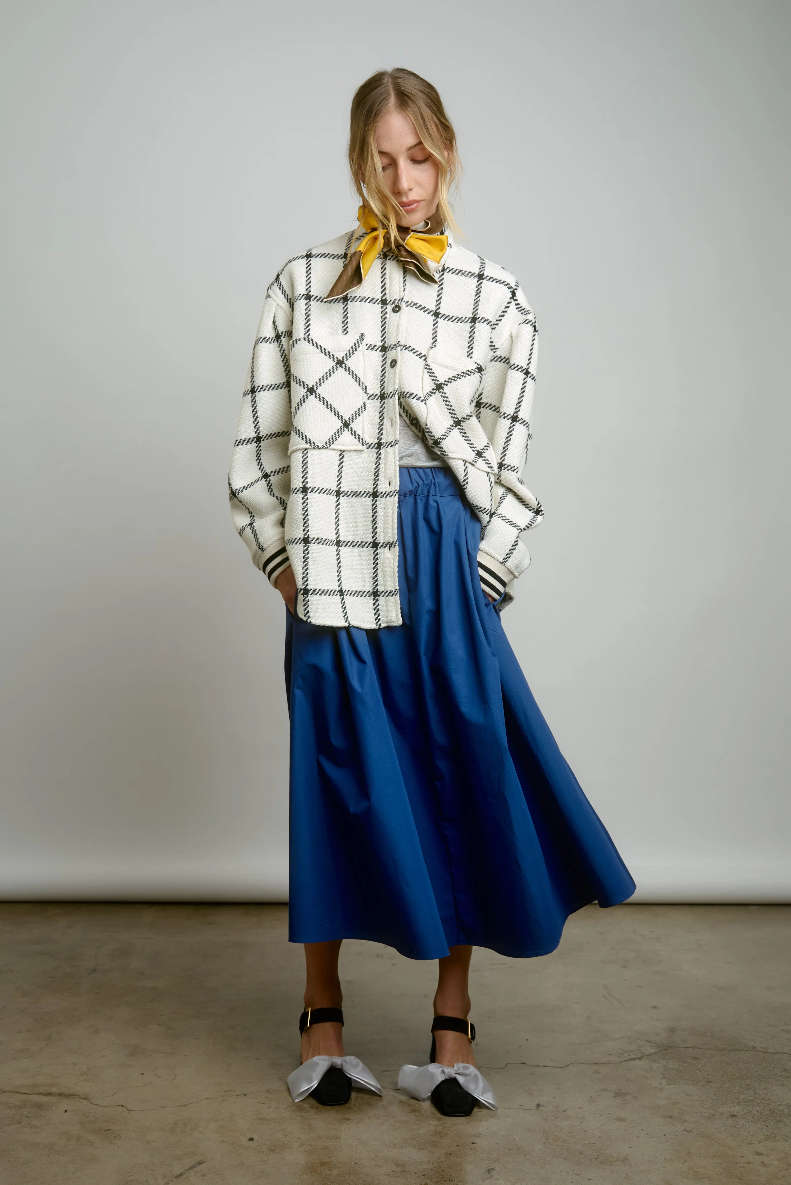 LE SKIRT |  french blue poplin