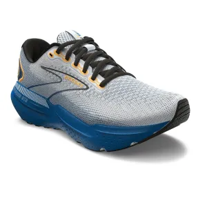 Mens Brooks Glycerin GTS 21 Running Shoes - Premium Cushioning, Stability, White/Sapphire/Orange