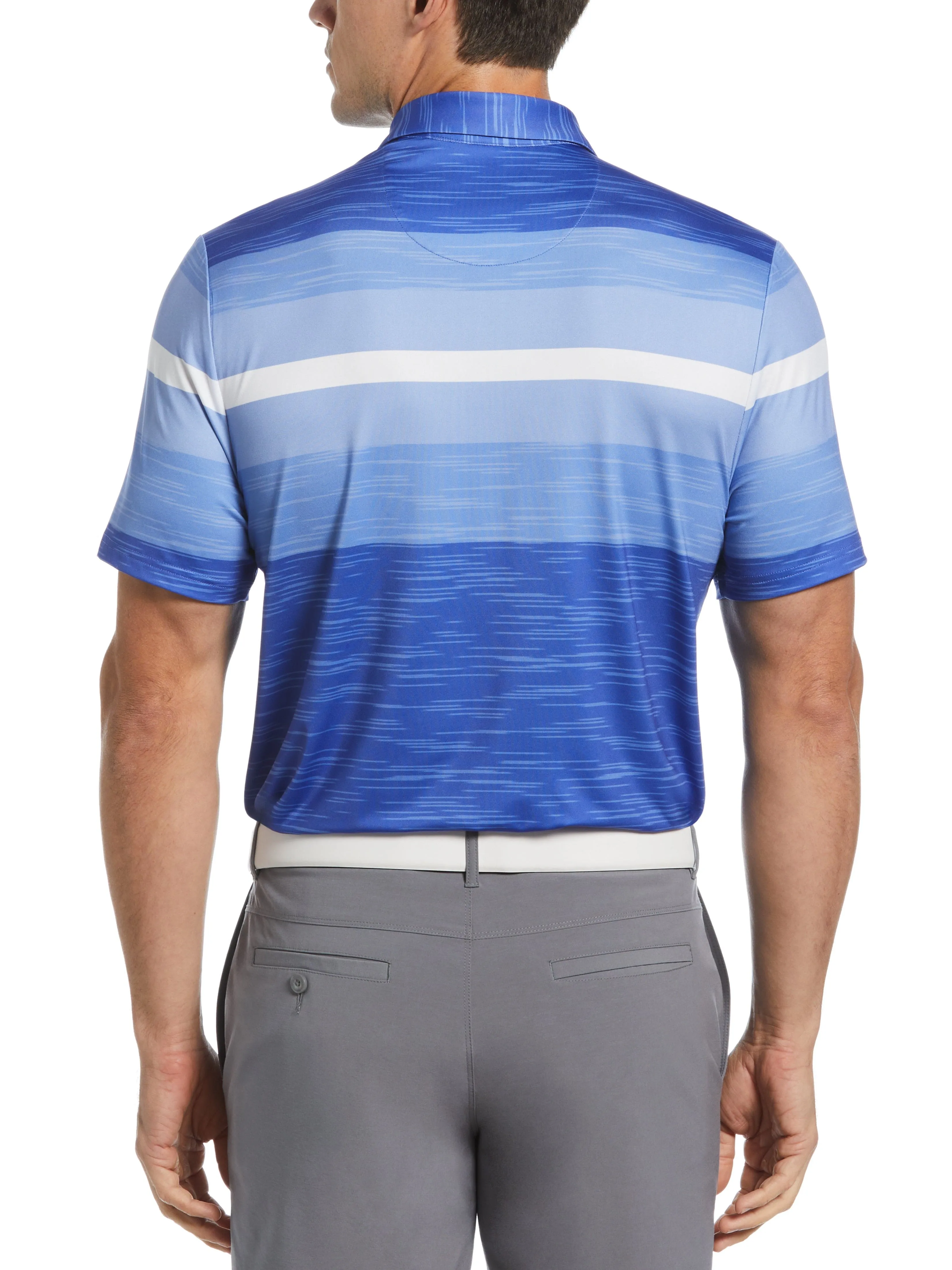 Men's Color Block Engineered Marl Stripe Polo