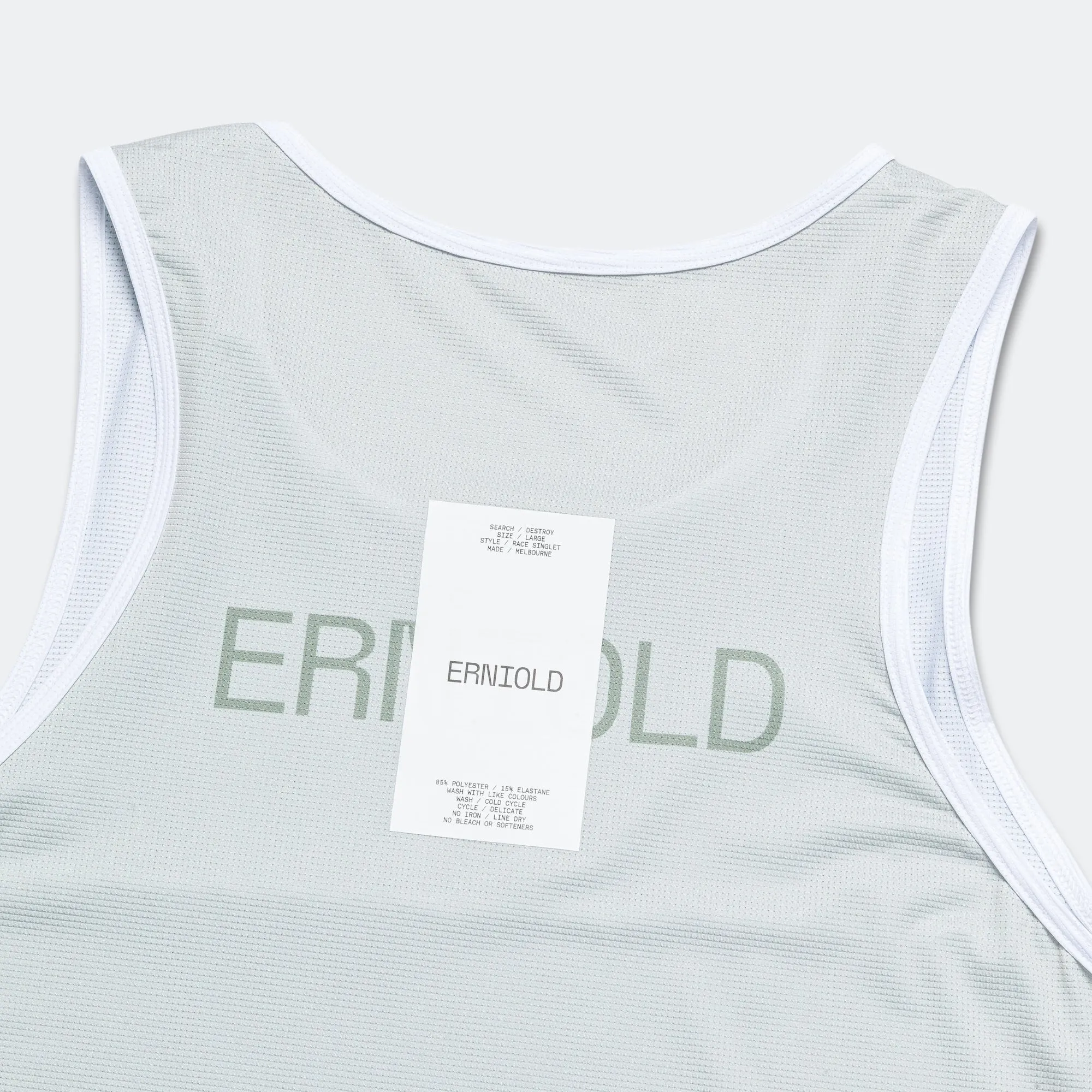 Mens Race Singlet - Light Moss