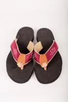 Mens Signature Horse Racing Flip Flops - Cardinal & Tan