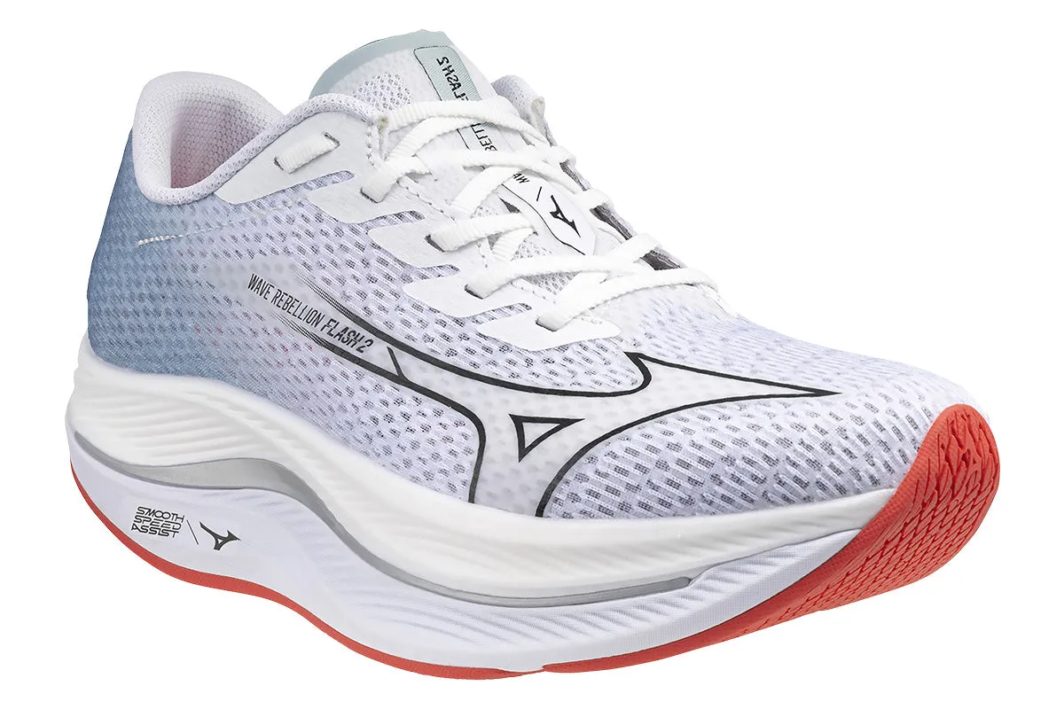 Mizuno Wave Rebellion Flash 2 B White/Black/Grey Mist Womens