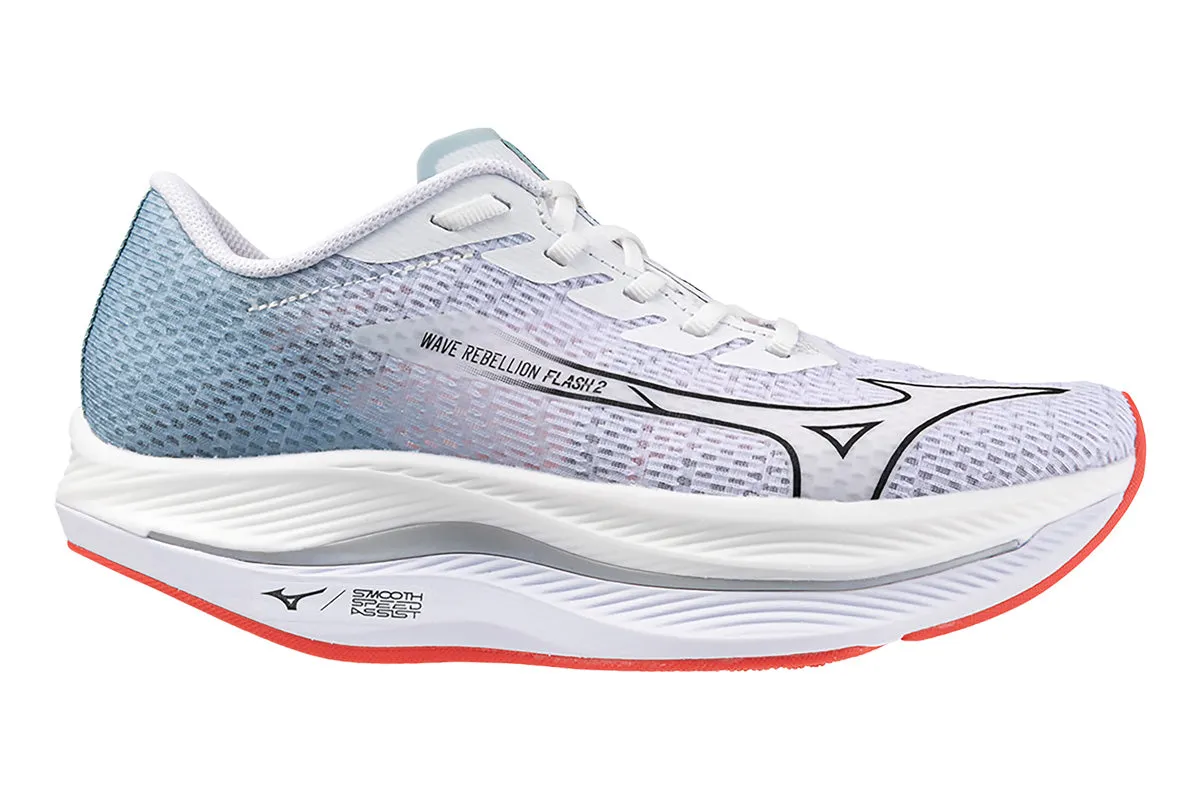 Mizuno Wave Rebellion Flash 2 B White/Black/Grey Mist Womens