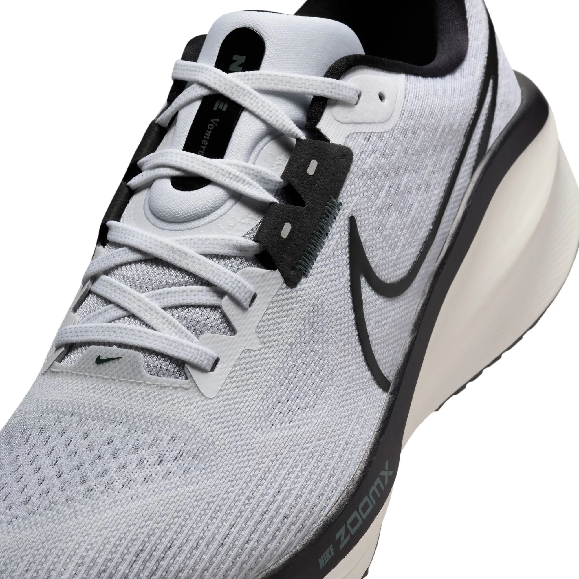 Mens Nike Air Zoom Vomero 17 Running Shoes - White/Black/Pure Platinum/Vintage Green, Stylish Comfort and Performance Footwear