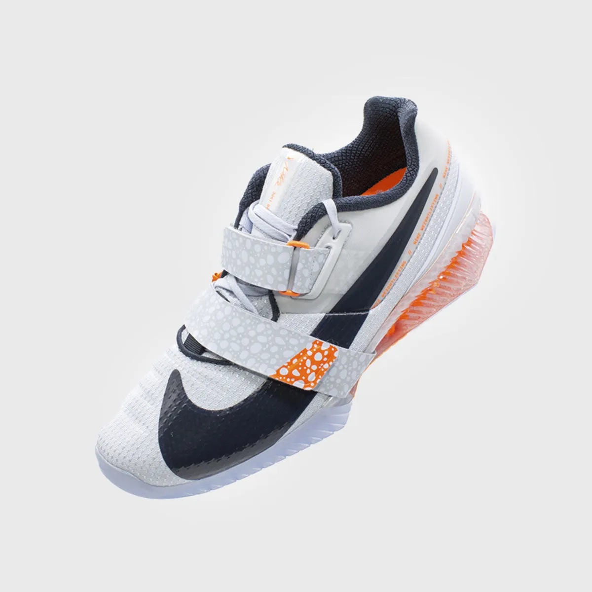 Nike - Romaleos 4 Weightlifting Shoes - 'Olympic' SE White/Football Grey-Electric Orange