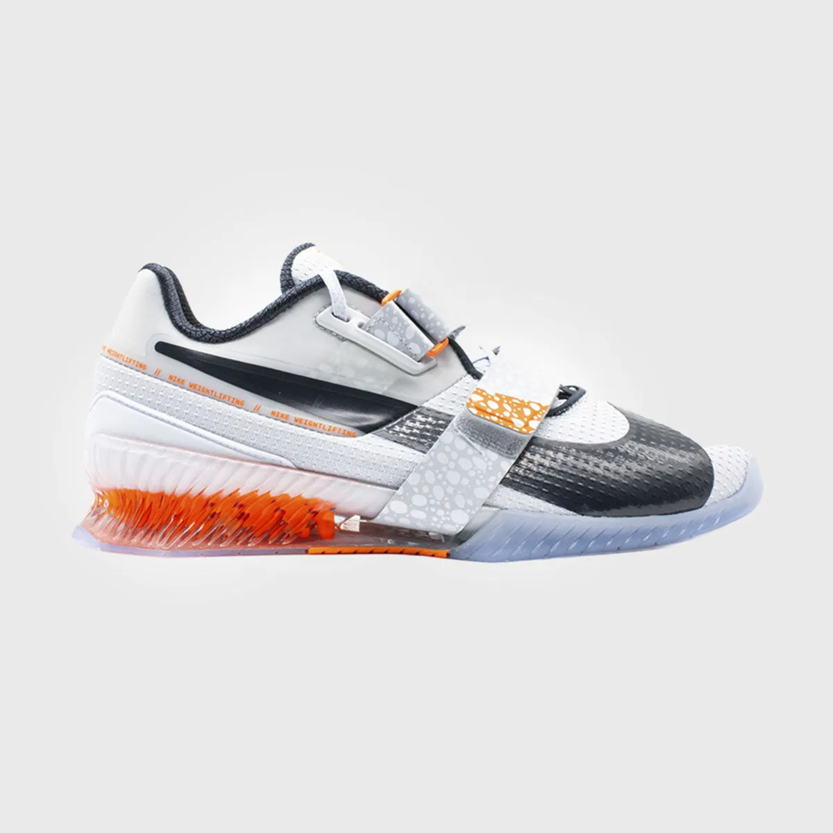 Nike - Romaleos 4 Weightlifting Shoes - 'Olympic' SE White/Football Grey-Electric Orange