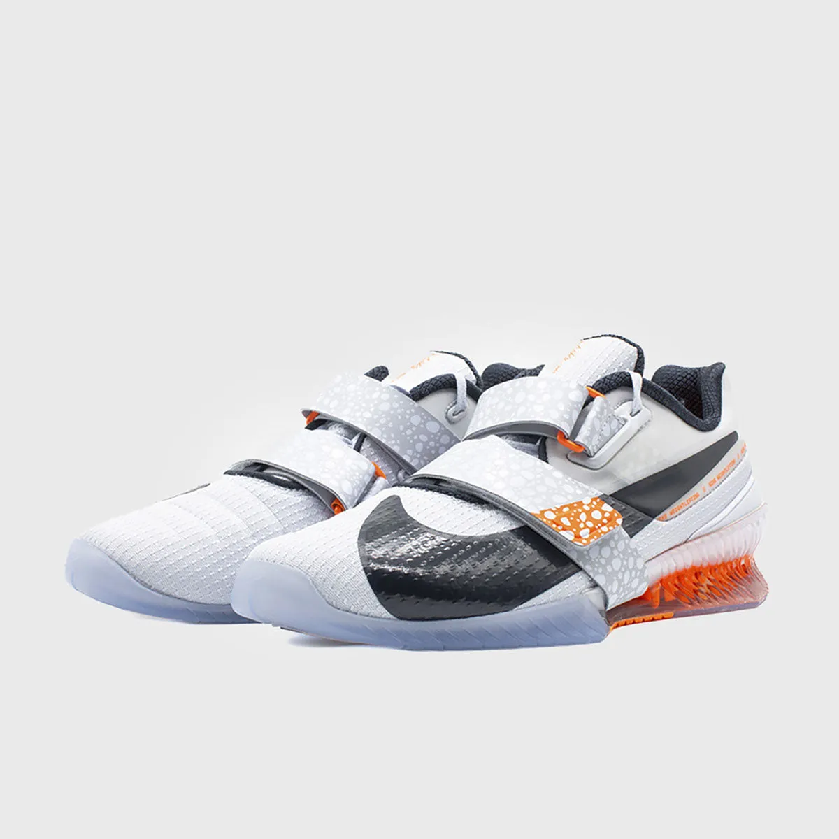 Nike - Romaleos 4 Weightlifting Shoes - 'Olympic' SE White/Football Grey-Electric Orange