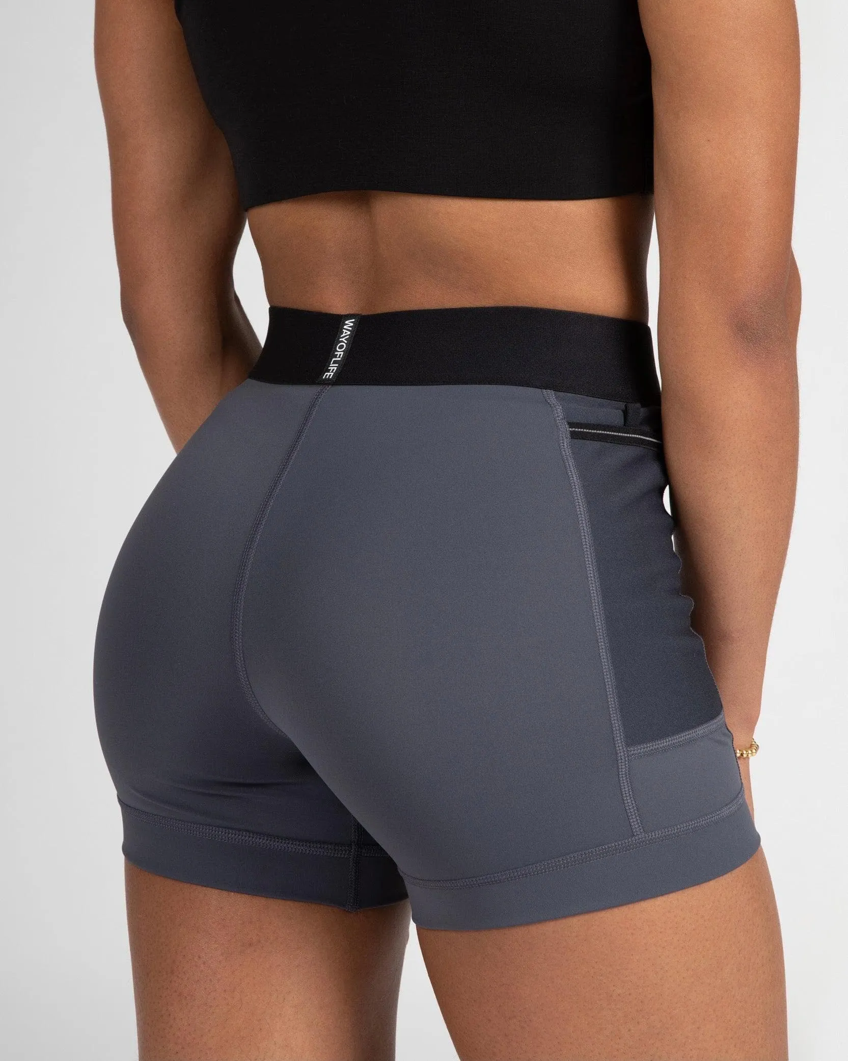 North Moore Biker Short in Hudson Grey