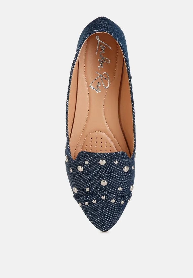 Olesia Stud Emebllished Ballet Flats