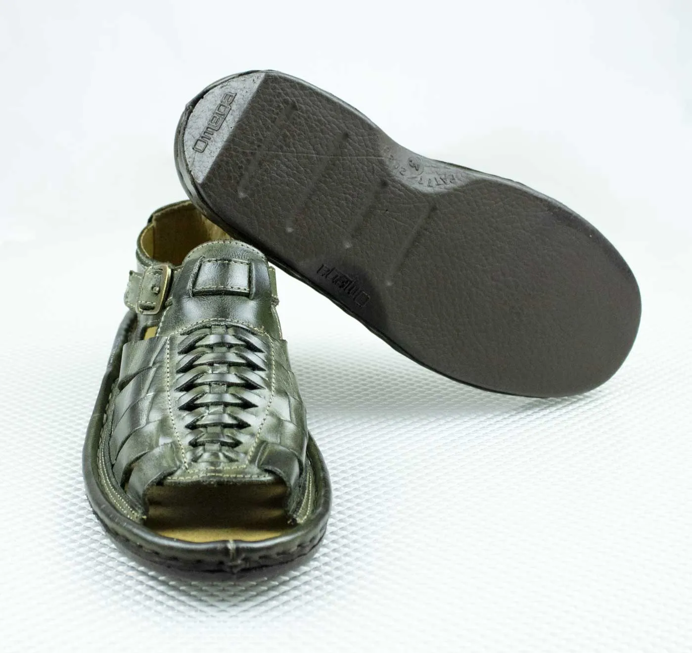 Omega Leather Youths Kgosi  Olive sandal