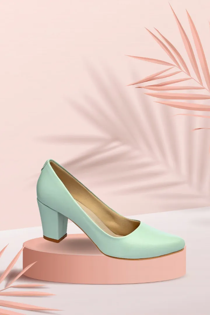 Pastel Blue Classic Pumps for Women