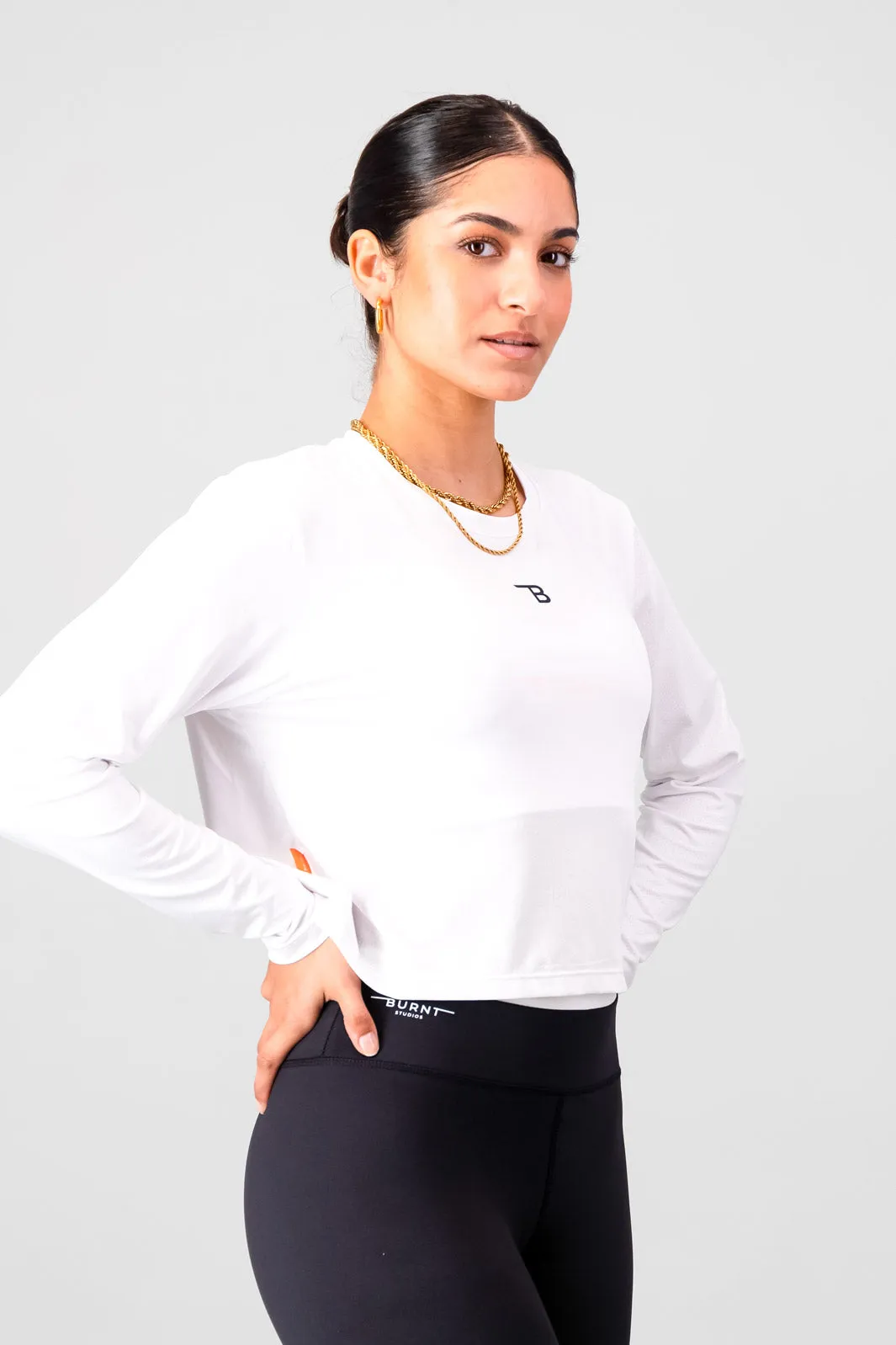 Relay Relaxed Long Sleeve - White