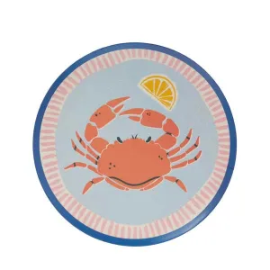 Riviera Bamboo Fibre Plate (Blue / Crab)