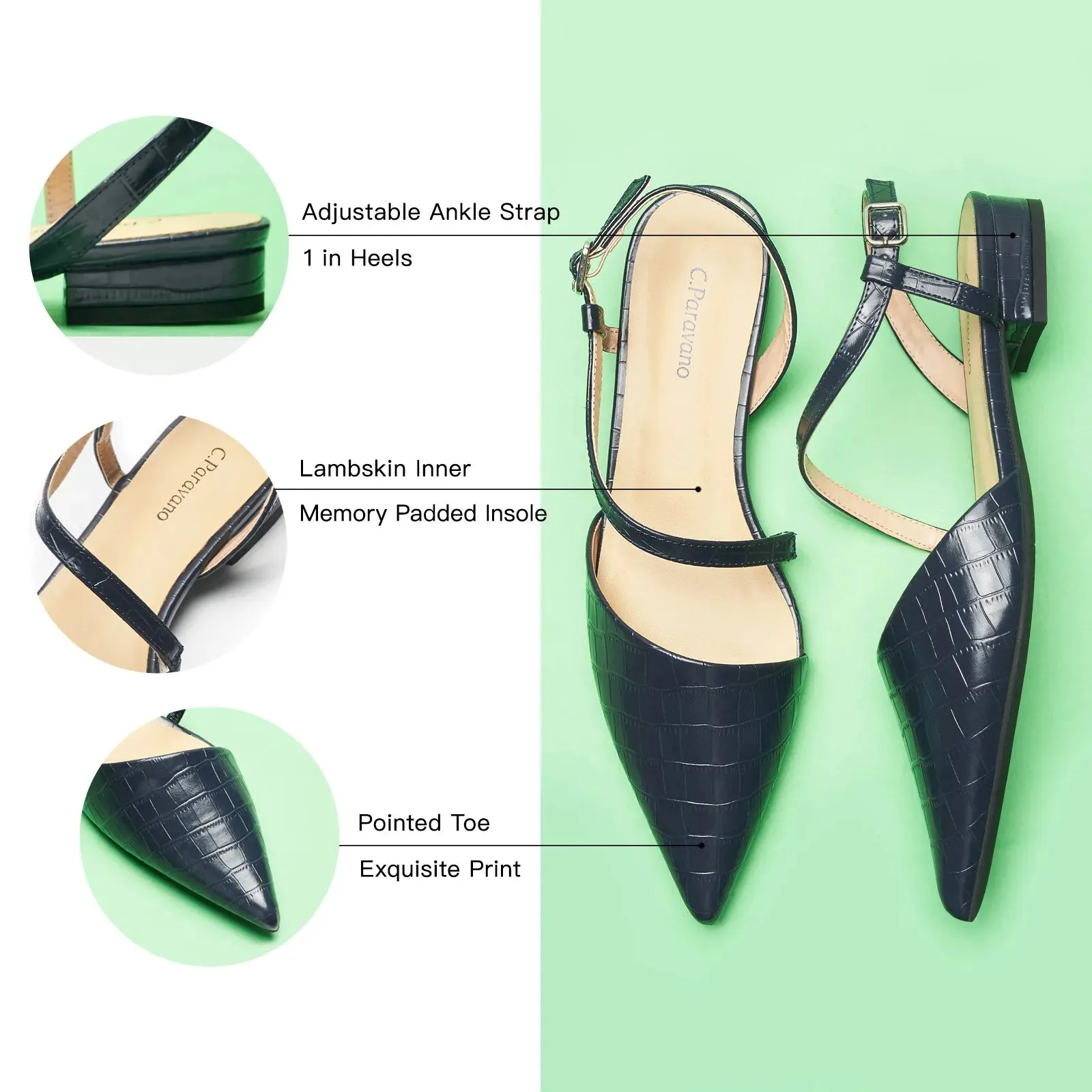 Strap-Around Slingback Flats (Freya)