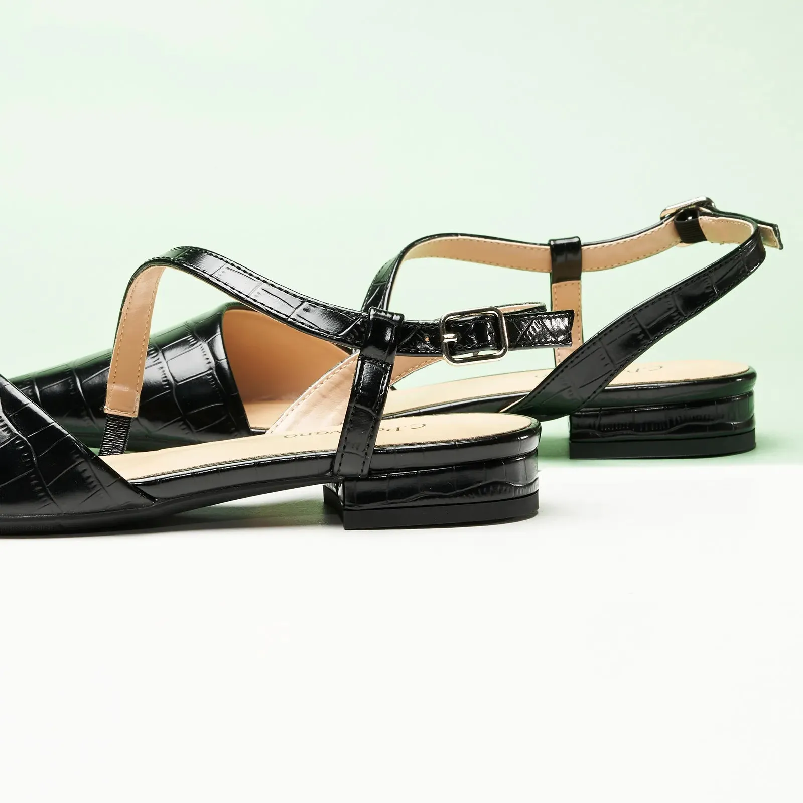 Strap-Around Slingback Flats (Freya)