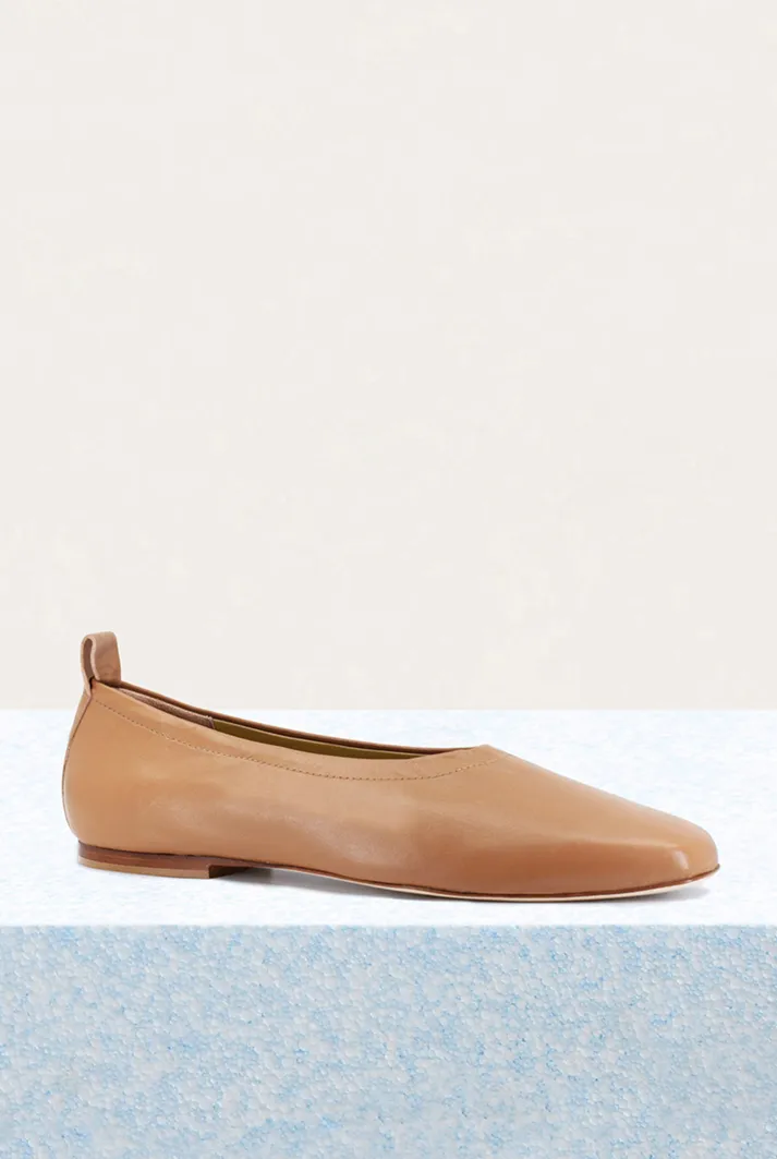 Tan Leather Ballet Flats