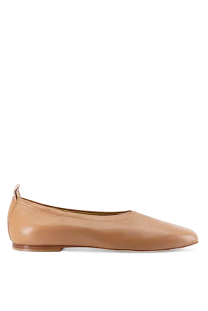 Tan Leather Ballet Flats