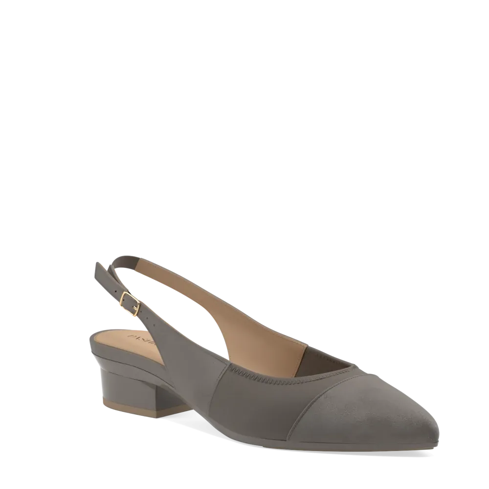 The Panel Slingback - Storm Suede   Block Heel Kit 3 Storm - FINAL SALE