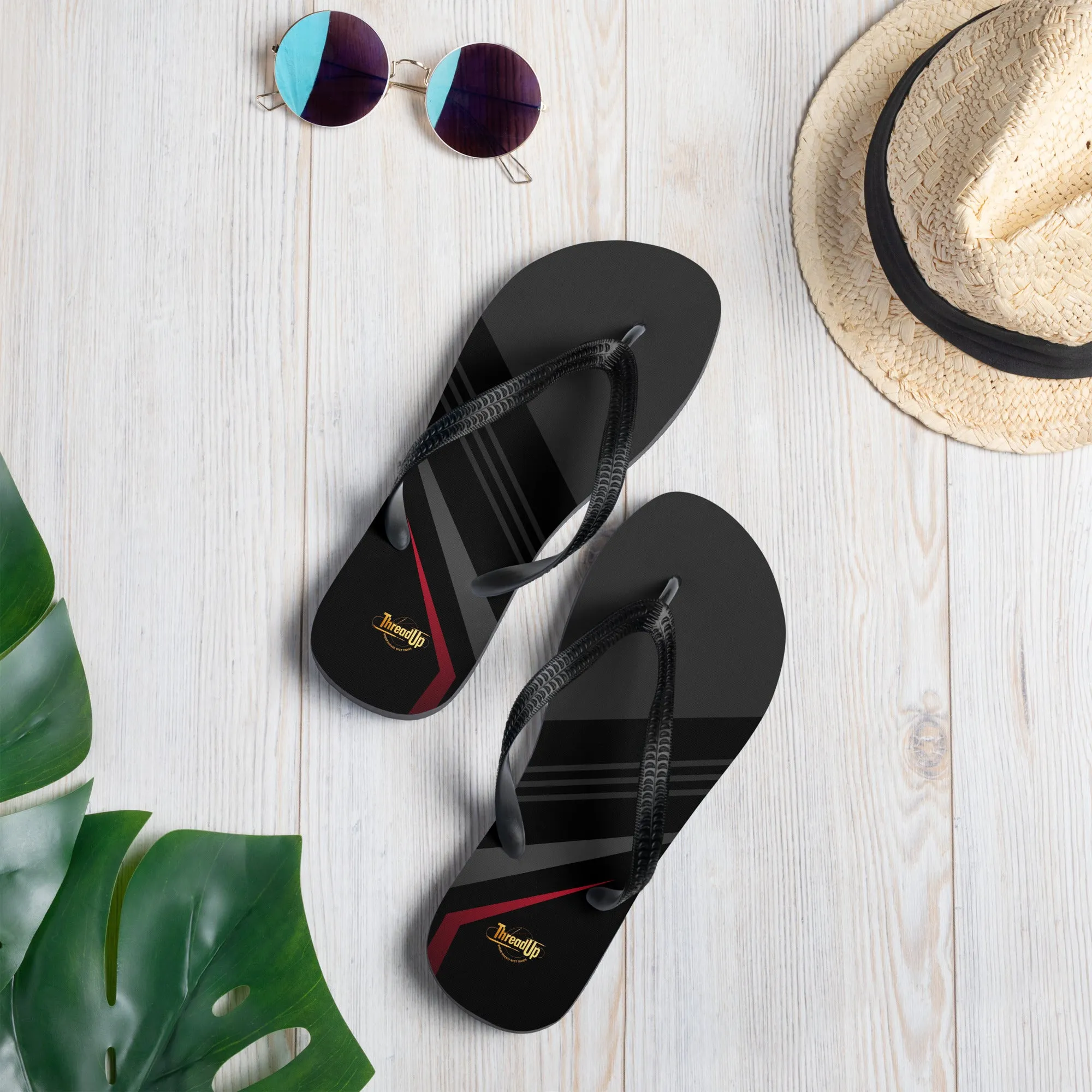 Unisex Flip-Flops - Black & Gray