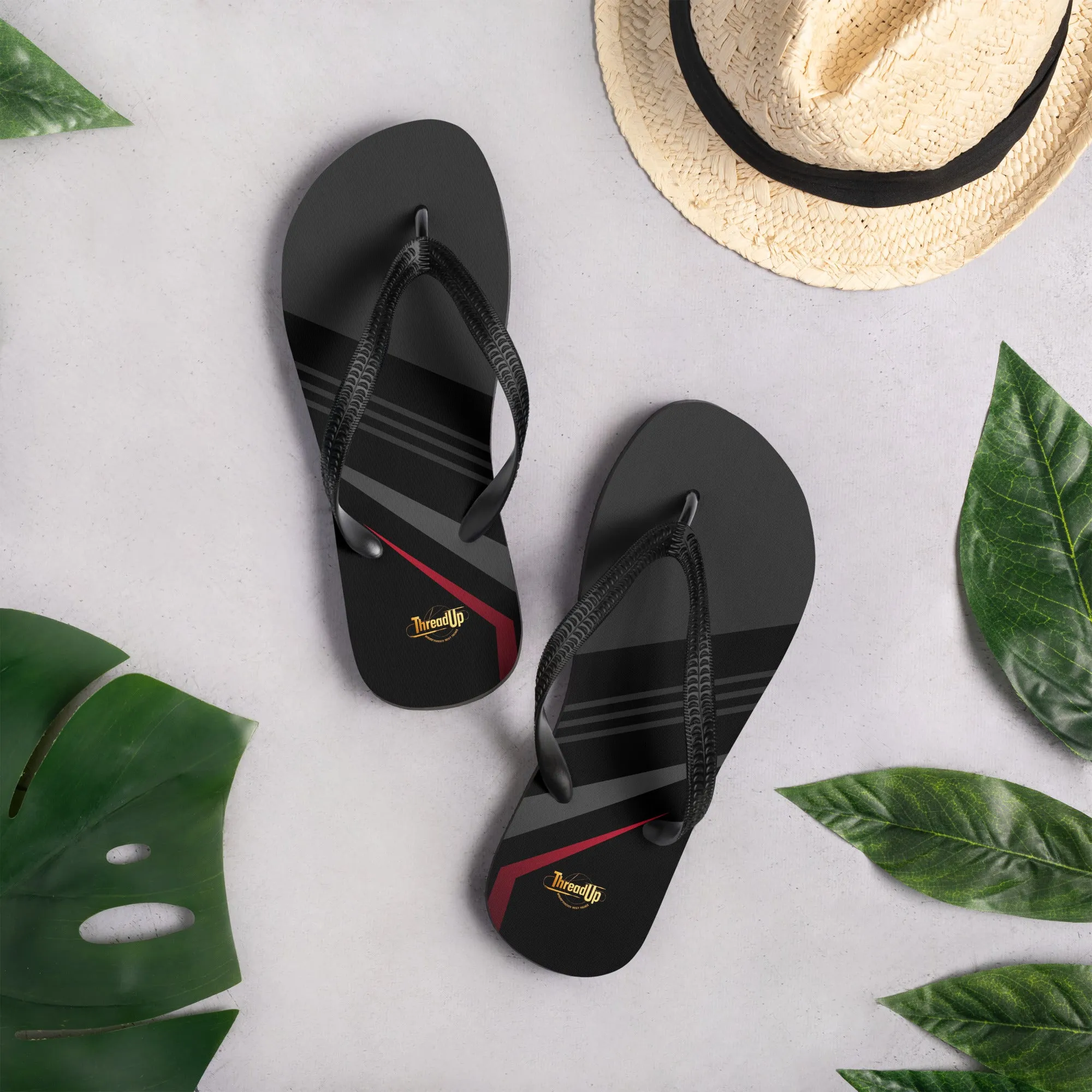 Unisex Flip-Flops - Black & Gray